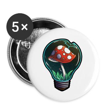 Mushroom - Buttons small 1''/25 mm (5-pack) - white - Front