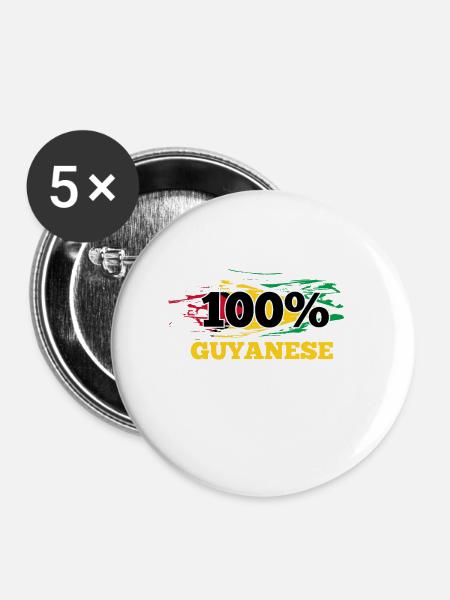 Guyana - Buttons klein 25 mm (5er Pack) - Weiß