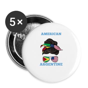 Argentine - Lot de 5 petits badges (25 mm) - blanc - Devant