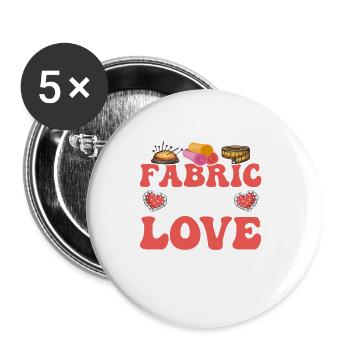 Fabric Is My Love Language! Crafting Sewing Maschi - Buttons small 1''/25 mm (5-pack) - white - Front