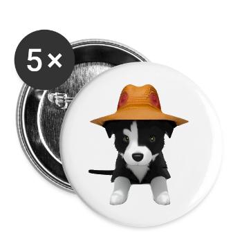 Amoureux des chiens Border Collie Propriétaires de chiens Chiens - Lot de 5 petits badges (25 mm) - blanc - Devant