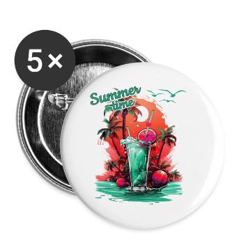 Summer Time Cocktail Beach Retreat - Buttons small 1''/25 mm (5-pack) - white - Front