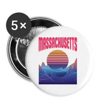 Massachusetts - Buttons small 1''/25 mm (5-pack) - white - Front