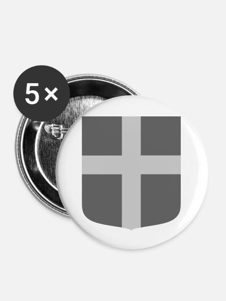 DEU Taktischer Schild - Buttons klein 25 mm (5er Pack) - Weiß