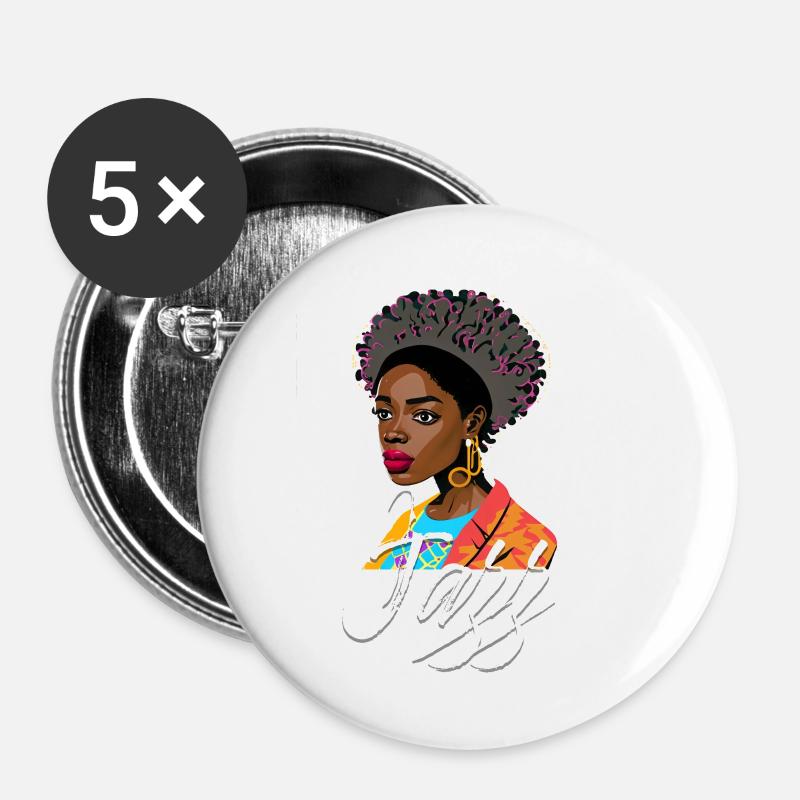 Jazz - Buttons klein 25 mm (5er Pack) - Weiß