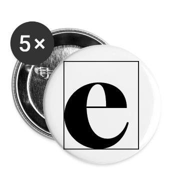 Buchstabenalphabet e - Buttons klein 25 mm (5er Pack) - Weiß - Vorne