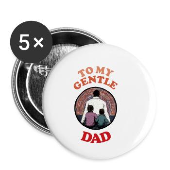 À mon doux père, joyeuse fête des pères - Lot de 5 petits badges (25 mm) - blanc - Devant