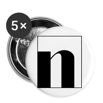 Buchstaben-Alphabet n - Buttons klein 25 mm (5er Pack) - Weiß - Vorne