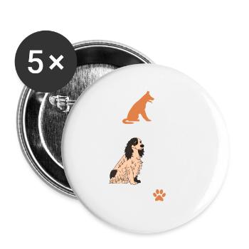 La vie est trop courte pour ne sauver qu’un seul chien - Lot de 5 petits badges (25 mm) - blanc - Devant