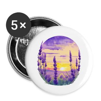 Lavendelfeld - Buttons klein 25 mm (5er Pack) - Weiß - Vorne