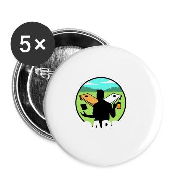Cornhole - Beer Bags and Boards - Buttons klein 25 mm (5er Pack) - Weiß - Vorne