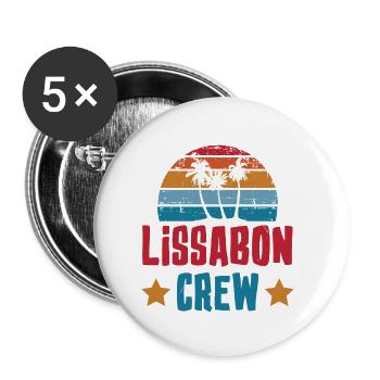 Lisbon Crew - Buttons small 1''/25 mm (5-pack) - white - Front