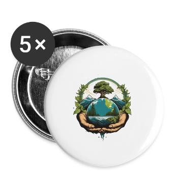 Umwelt retten Umweltschutz Held Klima Aktivist - Buttons klein 25 mm (5er Pack) - Weiß - Vorne