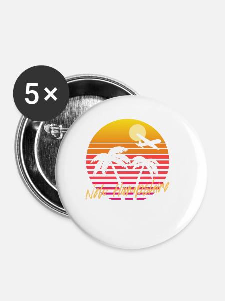 New Hampshire - Buttons klein 25 mm (5er Pack) - Weiß