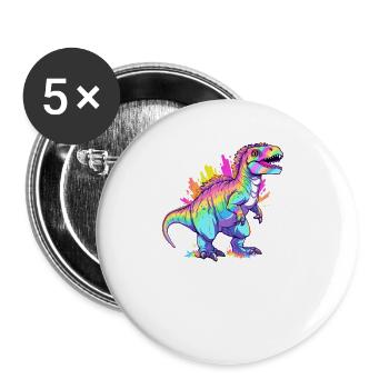 Allysaurus Dinosaurier Regenbogenflagge für Verbündete LGBT Wortspiel - Buttons klein 25 mm (5er Pack) - Weiß - Vorne