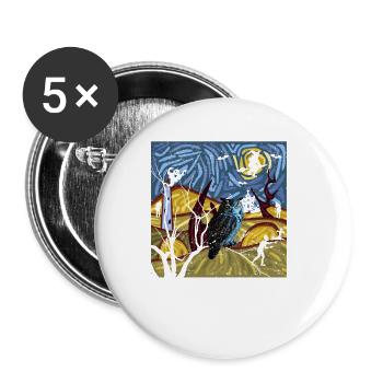 Eulenliebhaber Gruselnacht Gespenstische Halloween - Buttons klein 25 mm (5er Pack) - Weiß - Vorne
