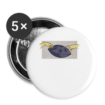 Handpan Drums Cool Handpan Player - Lot de 5 petits badges (25 mm) - blanc - Devant