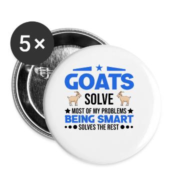 Goats Gift Goat Host Goat - Buttons small 1''/25 mm (5-pack) - white - Front