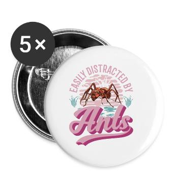 Ameisen Ameisenfarm Ameisenhaufen Feuerameisen - Buttons klein 25 mm (5er Pack) - Weiß - Vorne