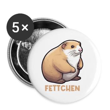 Fat ferret - Buttons small 1''/25 mm (5-pack) - white - Front