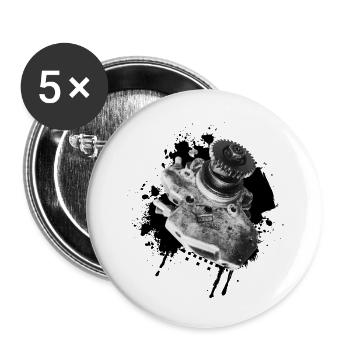 Ma pompe haute pression - Lot de 5 petits badges (25 mm) - blanc - Devant