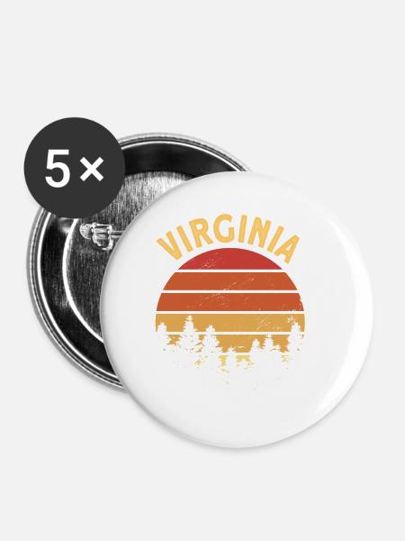 Virginia - Buttons klein 25 mm (5er Pack) - Weiß