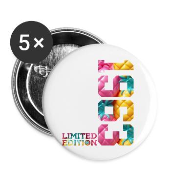 63. GEBURTSTAG LIMITED EDITION 1963 - Buttons klein 25 mm (5er Pack) - Weiß - Vorne