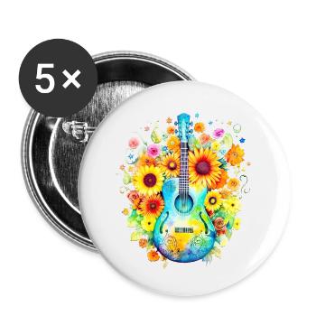 Hippie soul groovy Summer time Good vibes 70s 80s - Buttons small 1''/25 mm (5-pack) - white - Front