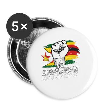 Pas zimbabwéen mais un drapeau zimbabwéen favorable - Lot de 5 petits badges (25 mm) - blanc - Devant