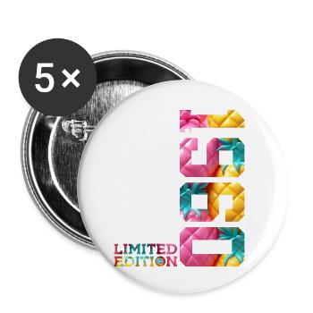 66. GEBURTSTAG LIMITED EDITION 1960 - Buttons klein 25 mm (5er Pack) - Weiß - Vorne