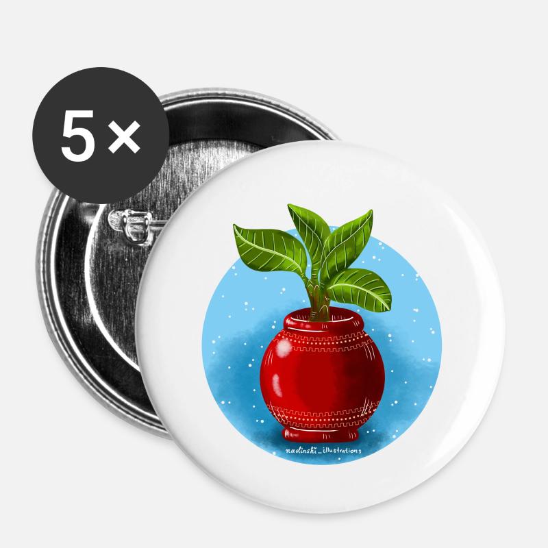 Banane - Buttons klein 25 mm (5er Pack) - Weiß
