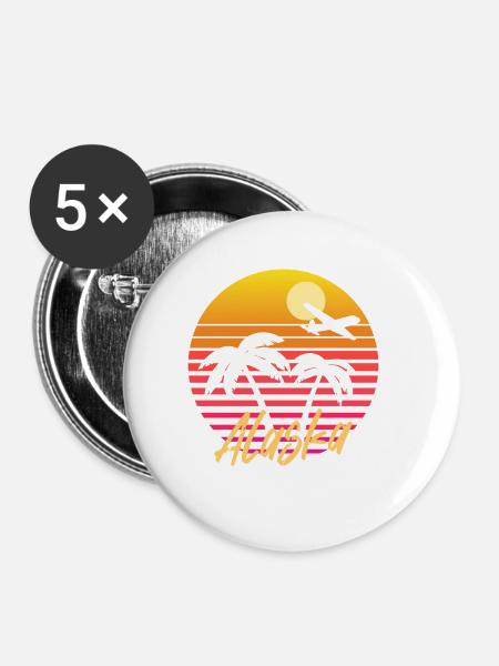 alaska - Buttons klein 25 mm (5er Pack) - Weiß