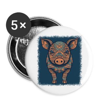 heart black skeletal adult clothing scary awesome - Buttons klein 25 mm (5er Pack) - Weiß - Vorne