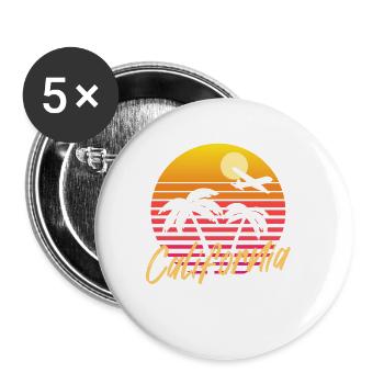 Californie - Lot de 5 petits badges (25 mm) - blanc - Devant