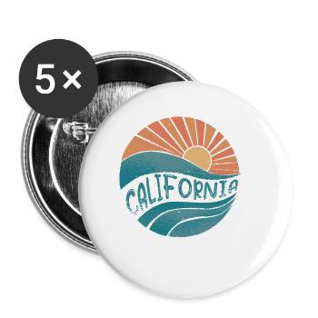 California - Buttons small 1''/25 mm (5-pack) - white - Front