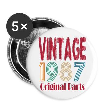 Jahrgang 1987 Geburtstagsgeschenk - Buttons klein 25 mm (5er Pack) - Weiß - Vorne