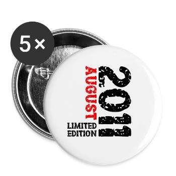 2011 August Limited Edition 12. Geburtstag Outfit - Buttons klein 25 mm (5er Pack) - Weiß - Vorne