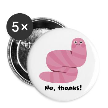 No Thanks - Buttons klein 25 mm (5er Pack) - Weiß - Vorne