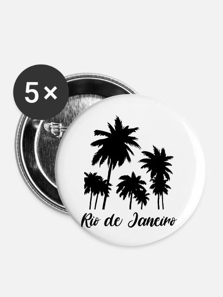 Rio de Janeiro - Buttons klein 25 mm (5er Pack) - Weiß