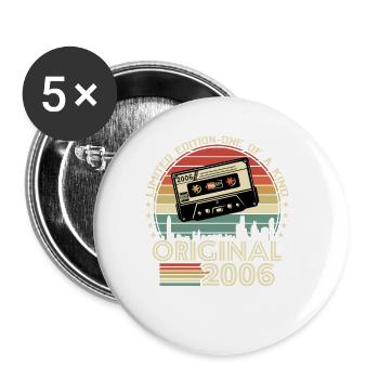 Vintage 2006 - 18. Geburtstagsgeschenk - Buttons klein 25 mm (5er Pack) - Weiß - Vorne