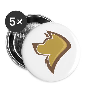 Hund - Buttons klein 25 mm (5er Pack) - Weiß - Vorne