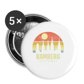 Bamberg Bamberger Stadt Oberfranken Koordinaten - Buttons klein 25 mm (5er Pack) - Weiß - Vorne