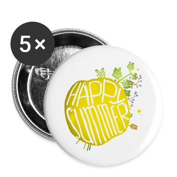 Sommer - Buttons klein 25 mm (5er Pack) - Weiß - Vorne