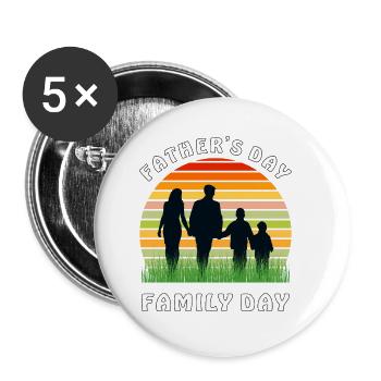 FÊTE DES PÈRES FÊTE DE LA FAMILLE - Lot de 5 petits badges (25 mm) - blanc - Devant
