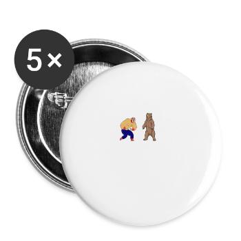 Ich ringe Grizzlybären in meiner Freizeit Hiphop - Buttons klein 25 mm (5er Pack) - Weiß - Vorne
