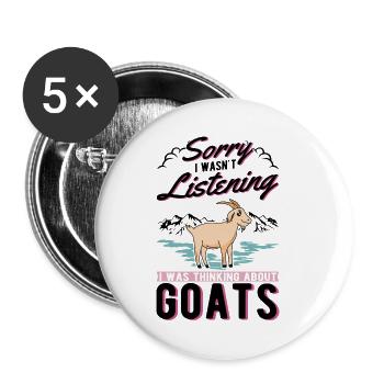 Goats Gift Goat Host Goat - Buttons small 1''/25 mm (5-pack) - white - Front