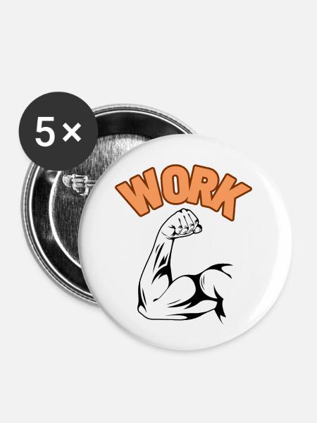 Work - Buttons klein 25 mm (5er Pack) - Weiß