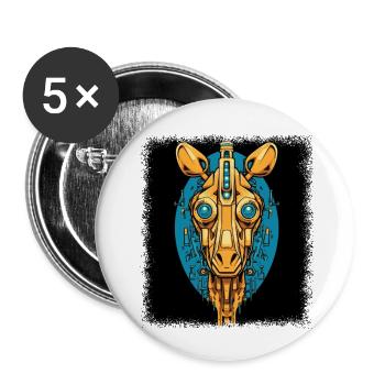 giraffe painting awesome birthday humor - Buttons small 1''/25 mm (5-pack) - white - Front