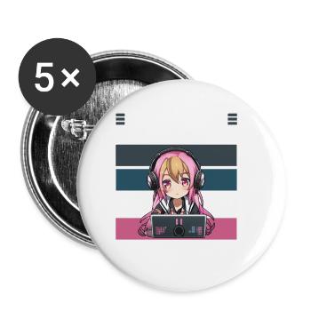 Gaming Console PC Gamer Girl Gamer Girl - Buttons small 1''/25 mm (5-pack) - white - Front