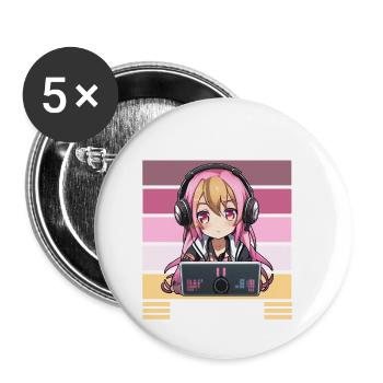 Gaming Console PC Gamer Girl Gamer Girl - Buttons small 1''/25 mm (5-pack) - white - Front